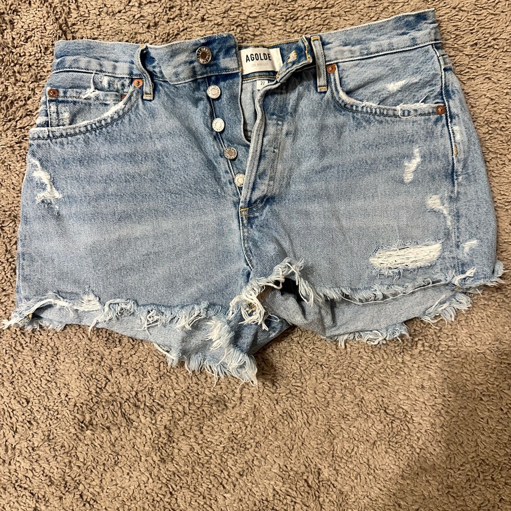 Agolde Women's Ripped Jean Shorts - “Parker”